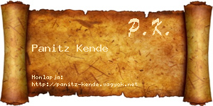 Panitz Kende névjegykártya